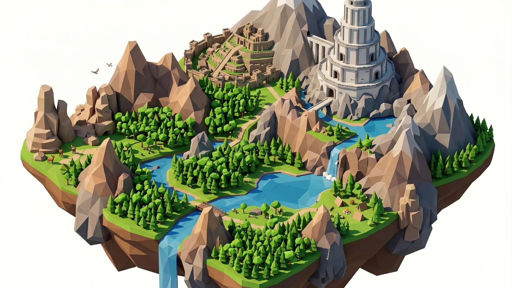 Low poly game environment