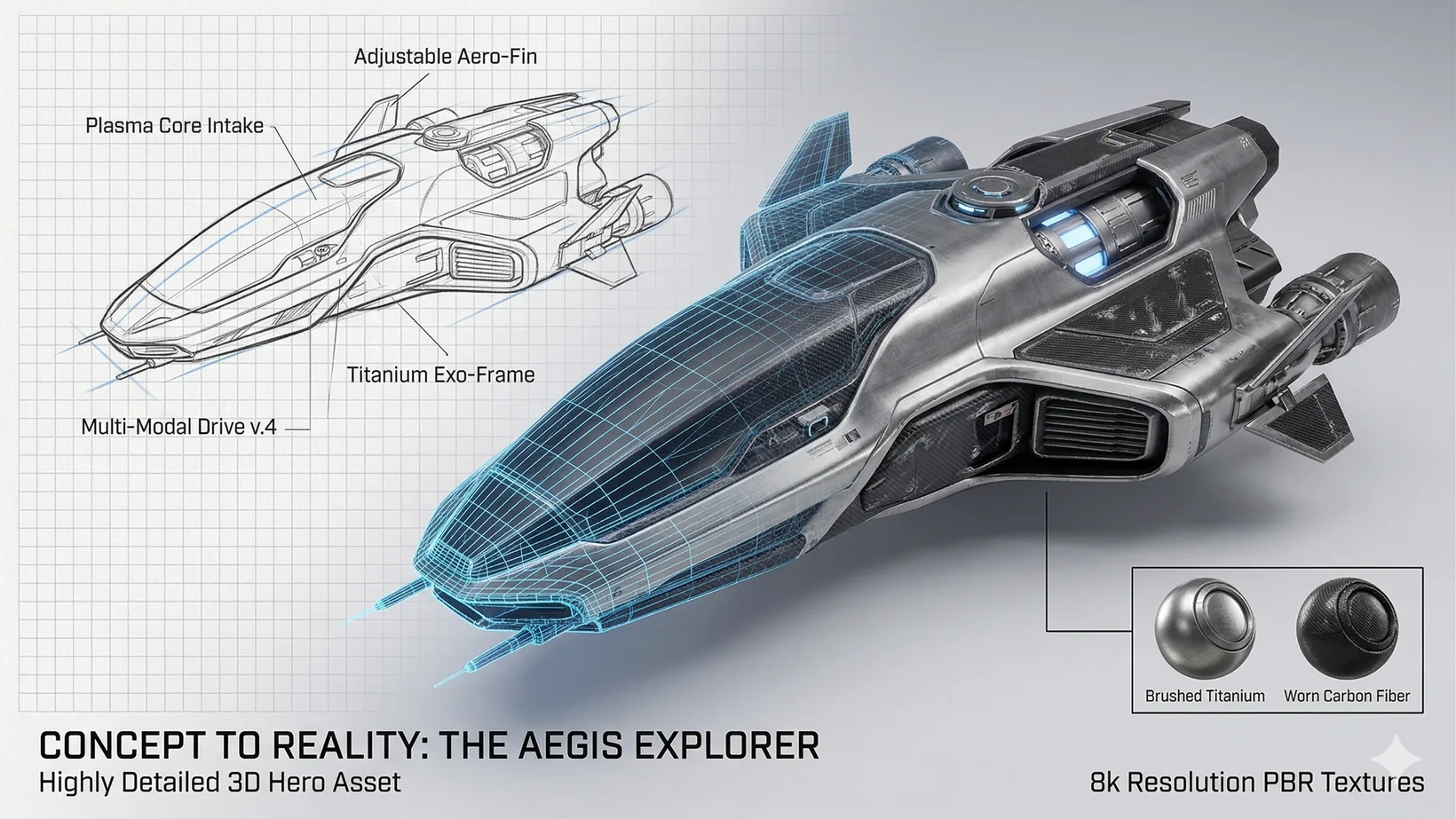 High-detail 3D hero asset generation