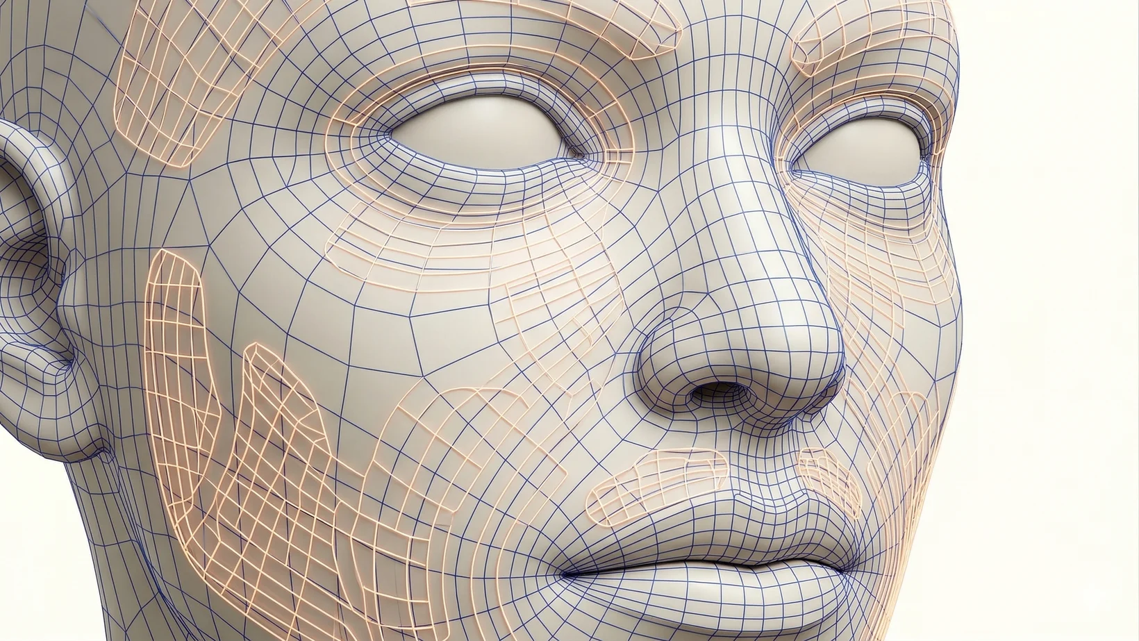 A high-quality 3D mesh with professional edge loops and UV layout