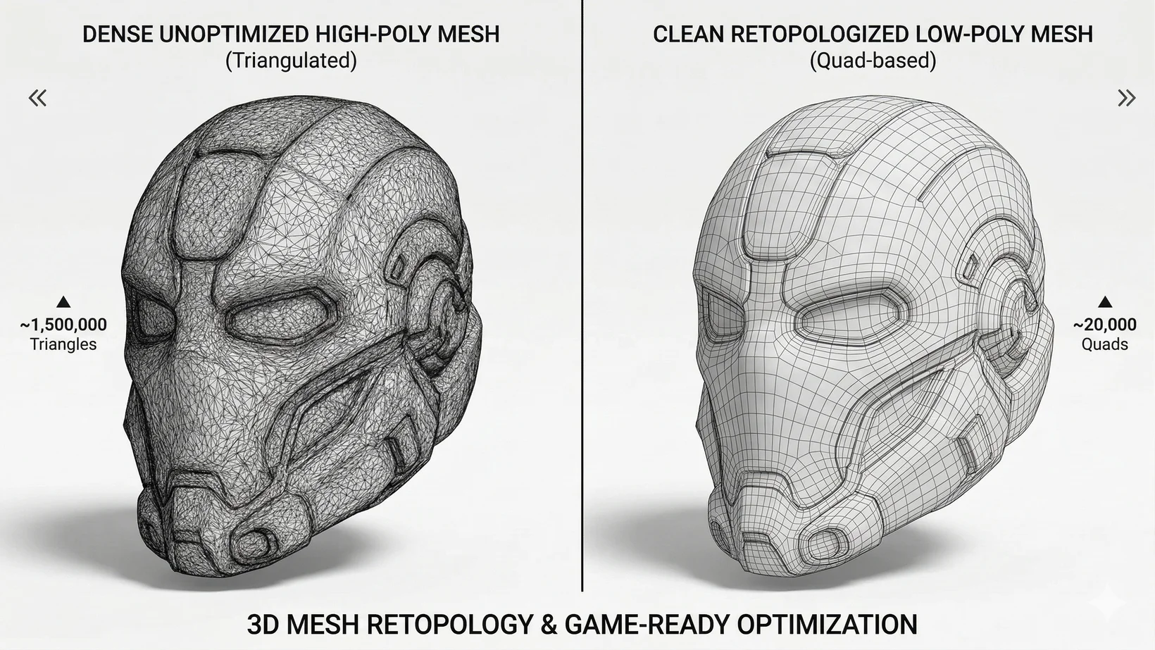 3D Mesh Retopology Process