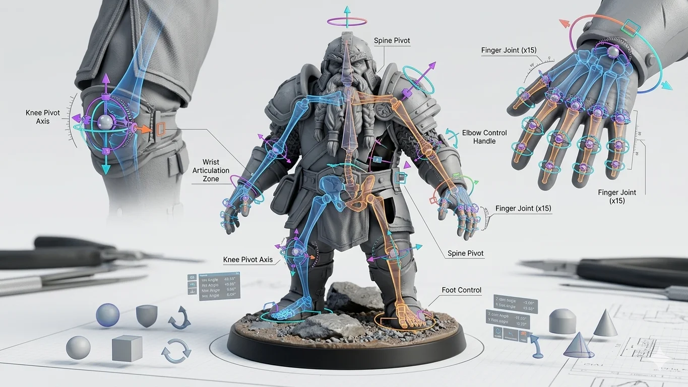 Advanced Auto-Rigging for 3D Miniatures