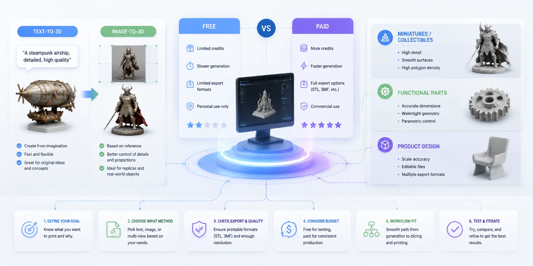ai 3d printing generator selection guide