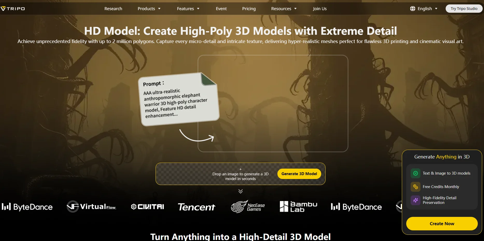 tripo high detail model