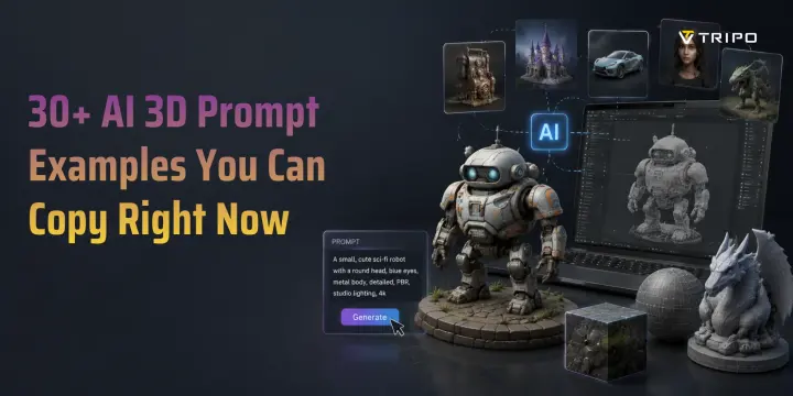 ai 3d prompt examples with robot and generated models