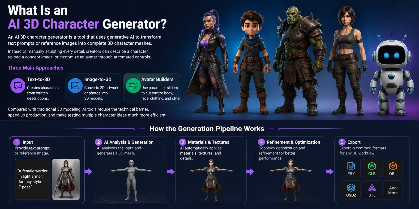 3d character ai generator how the generation pipeline works