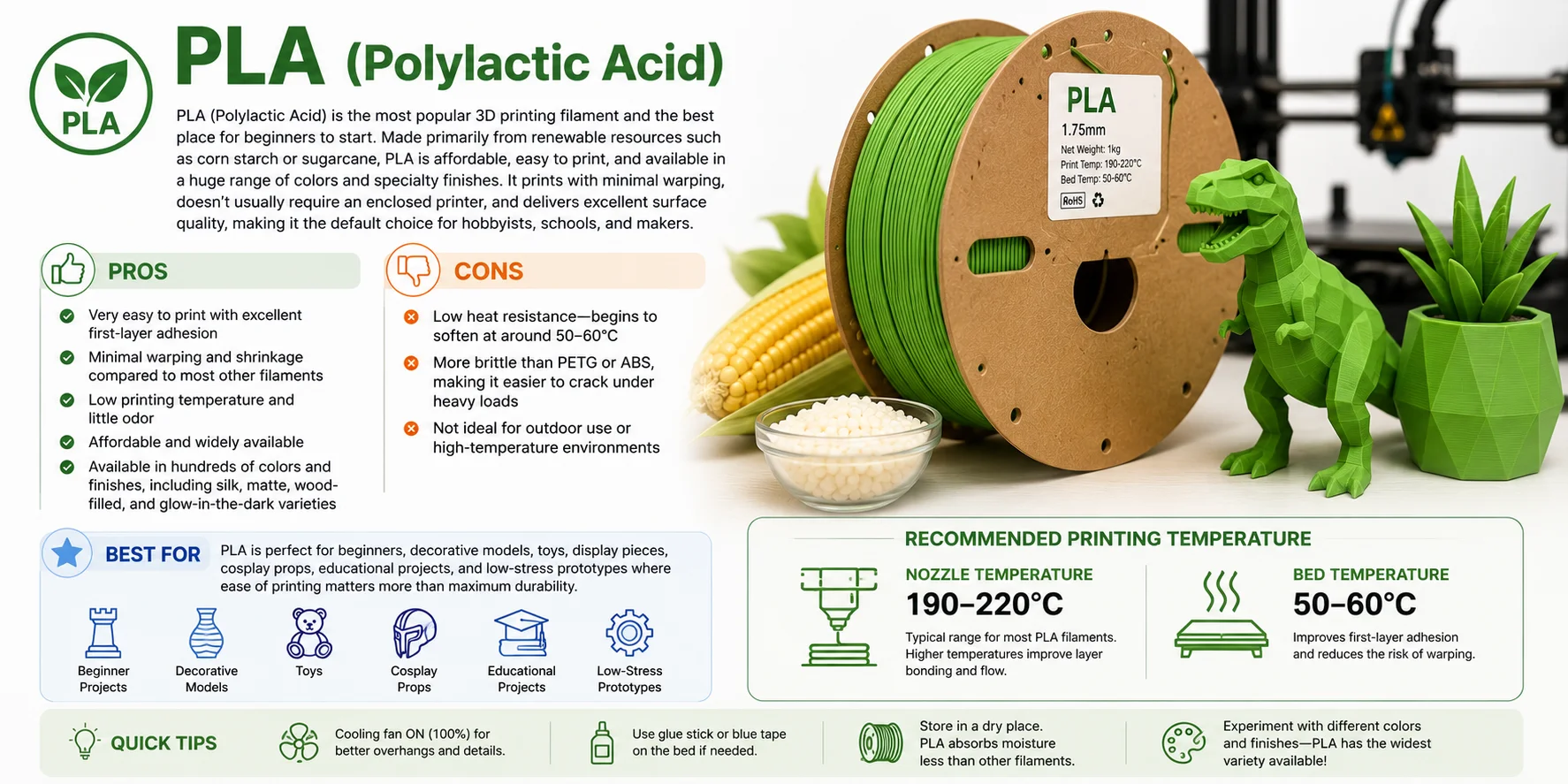 pla-filament-spool-and-printed-parts