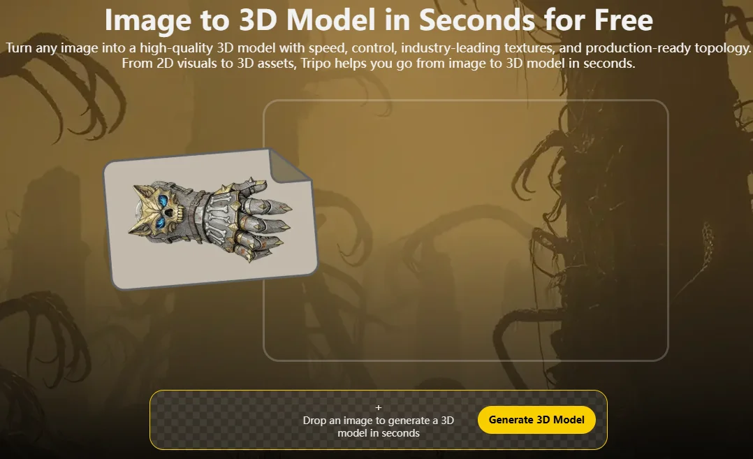 tripo-ai-image-to-3d-interface