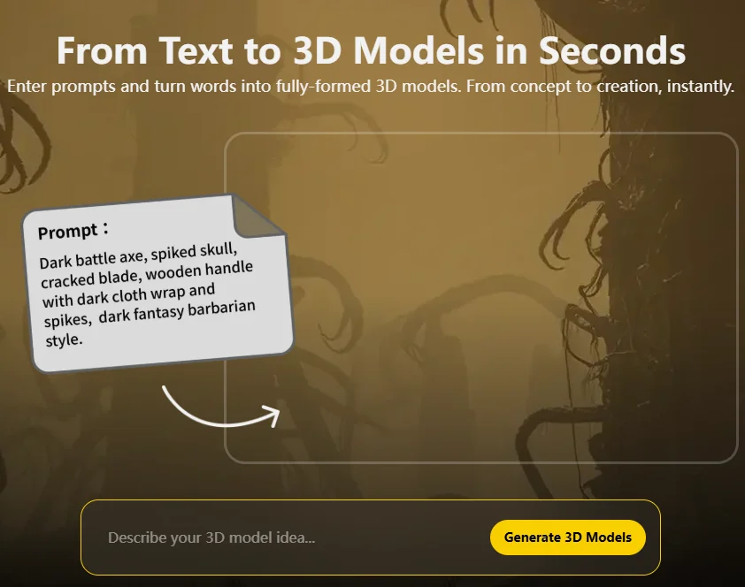 tripo-ai-text-to-3d-interface