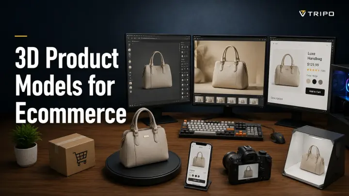 3d product models ecommerce workspace handbag