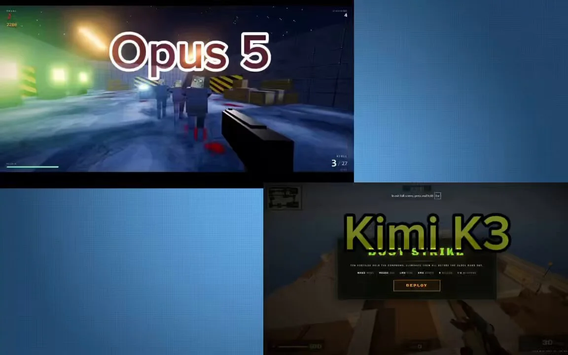 Un juego de navegador inspirado en Counter-Strike creado con Kimi K3
