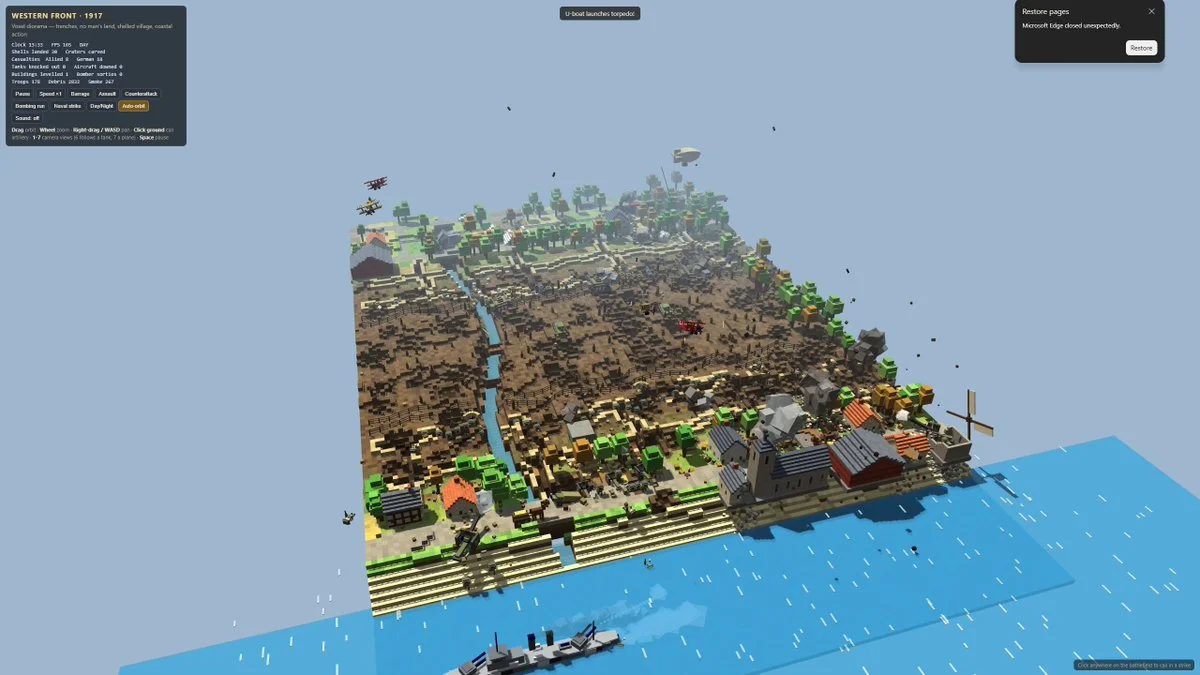 Mô phỏng Thế chiến I bằng voxel