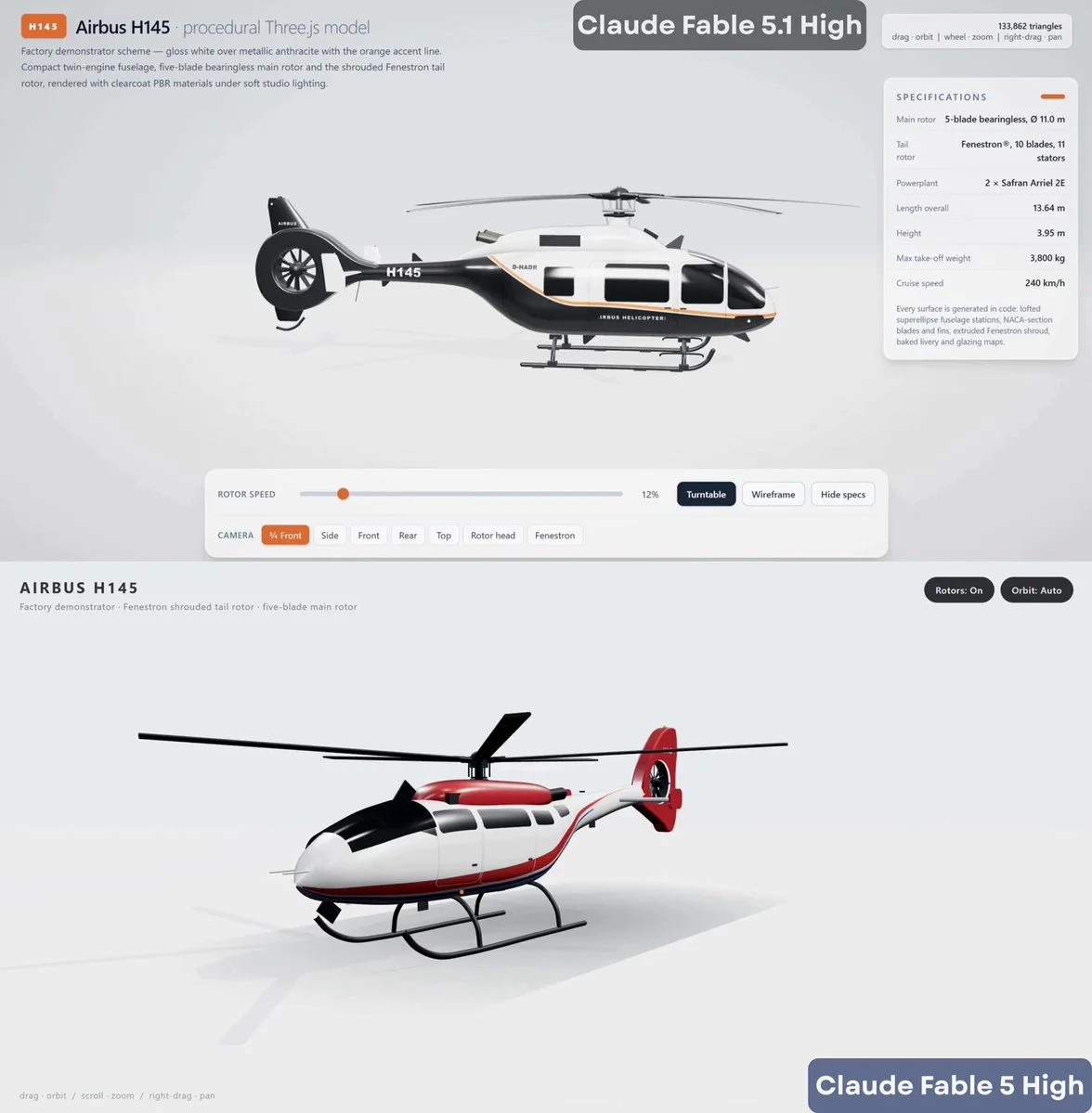 Airbus H145 trong Three.js