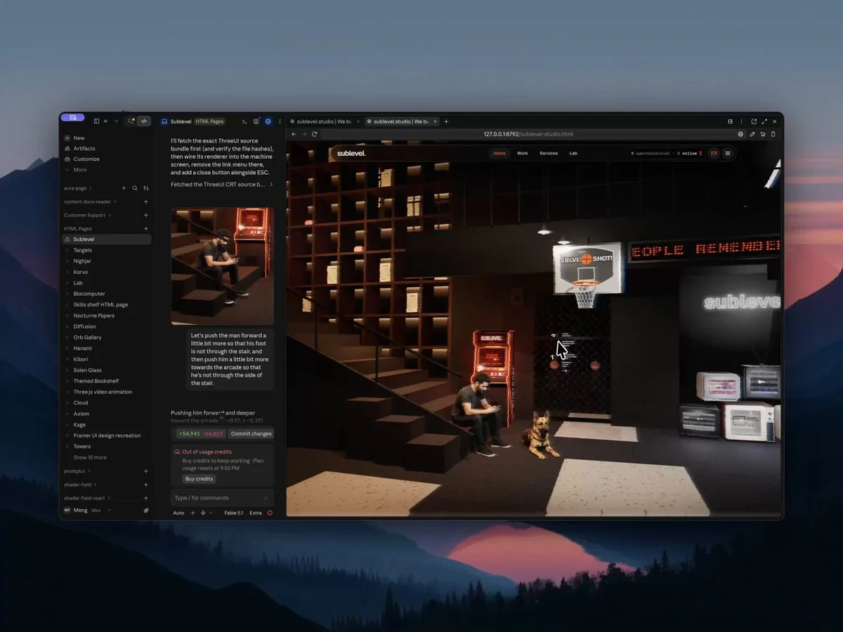 Reference-driven Three.js portfolio