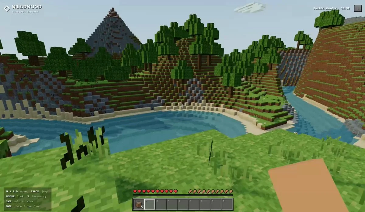 One-shot Minecraft-style world