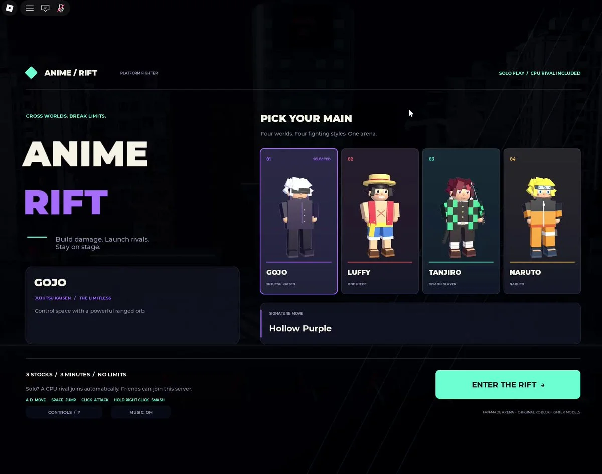 Roblox 动漫竞技格斗