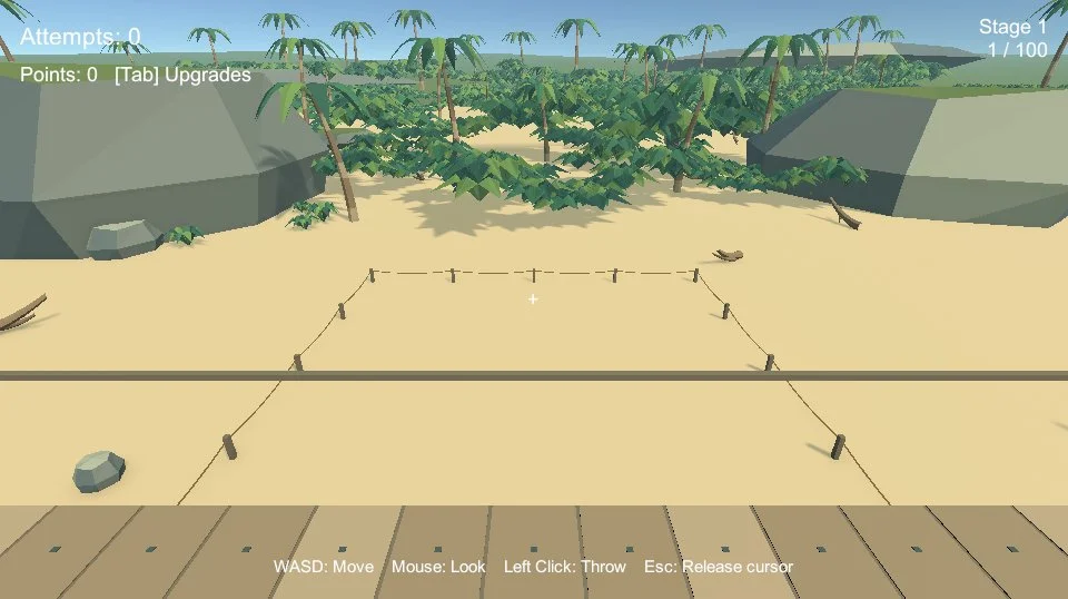 Búsqueda del tesoro en una playa low poly