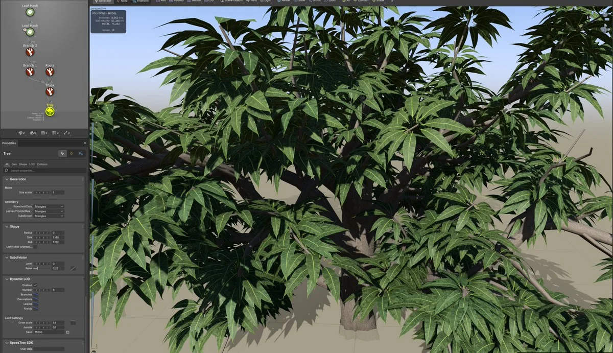 用 SpeedTree 製作印度芒果樹