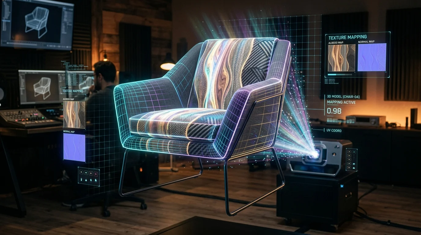 Holographic 3D furniture texture mapping