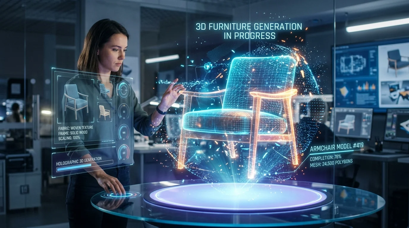 Holographic 3D furniture generation process