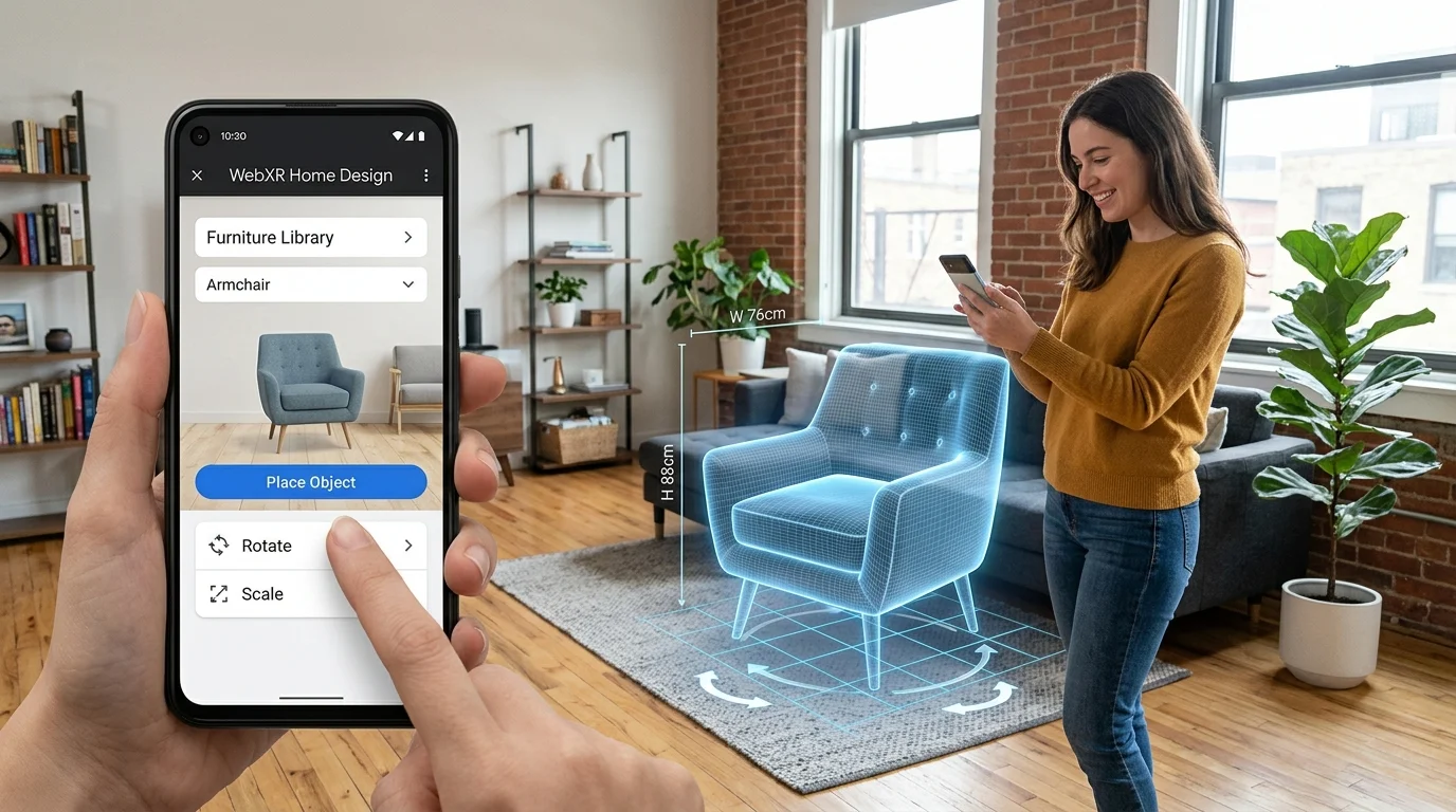 Holographic AR furniture placement through WebXR interface