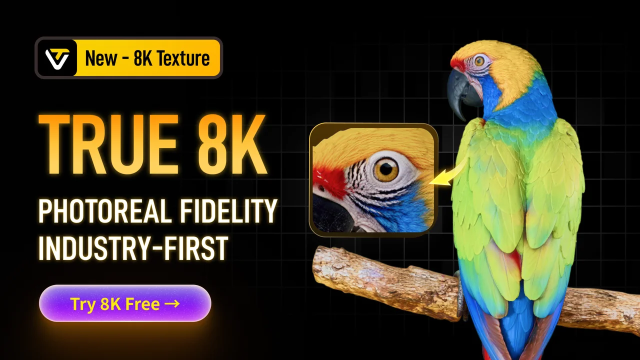8K texture upscale hero model