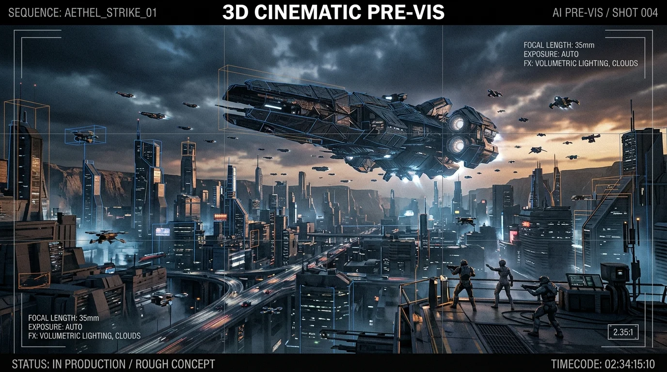 AI 3D 電影預演概念