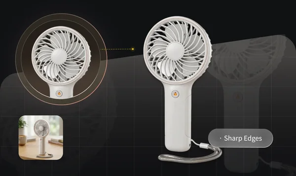 Handheld Fan Ecommerce Ads 3D model including white-model, render graphs