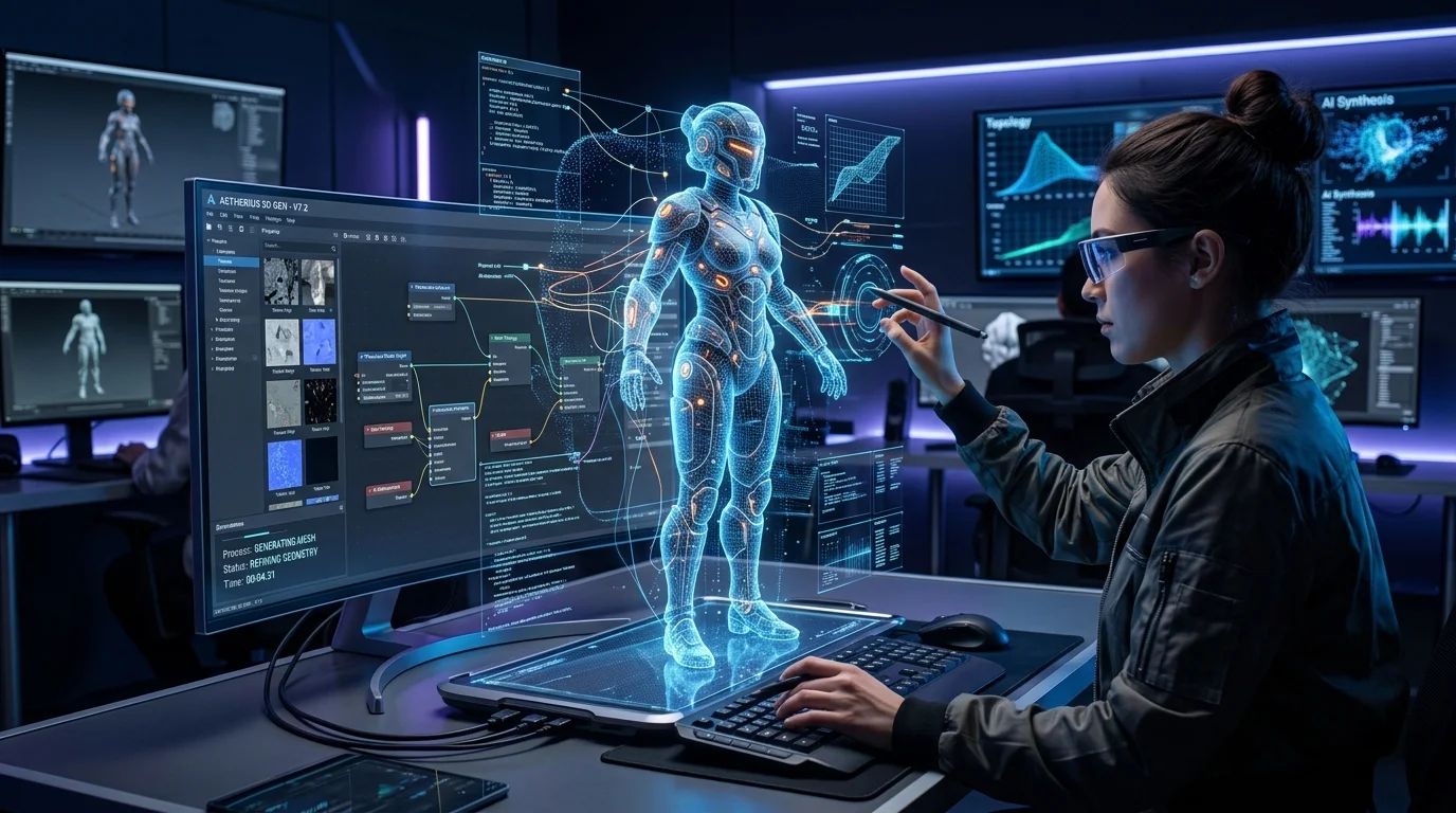 Proceso de generación de modelos 3D futuristas