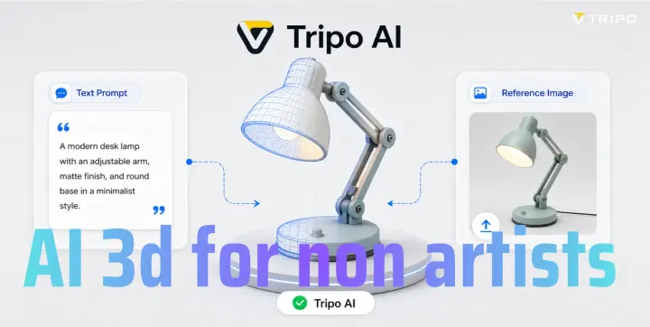 ai 3d desk lamp from prompt and reference