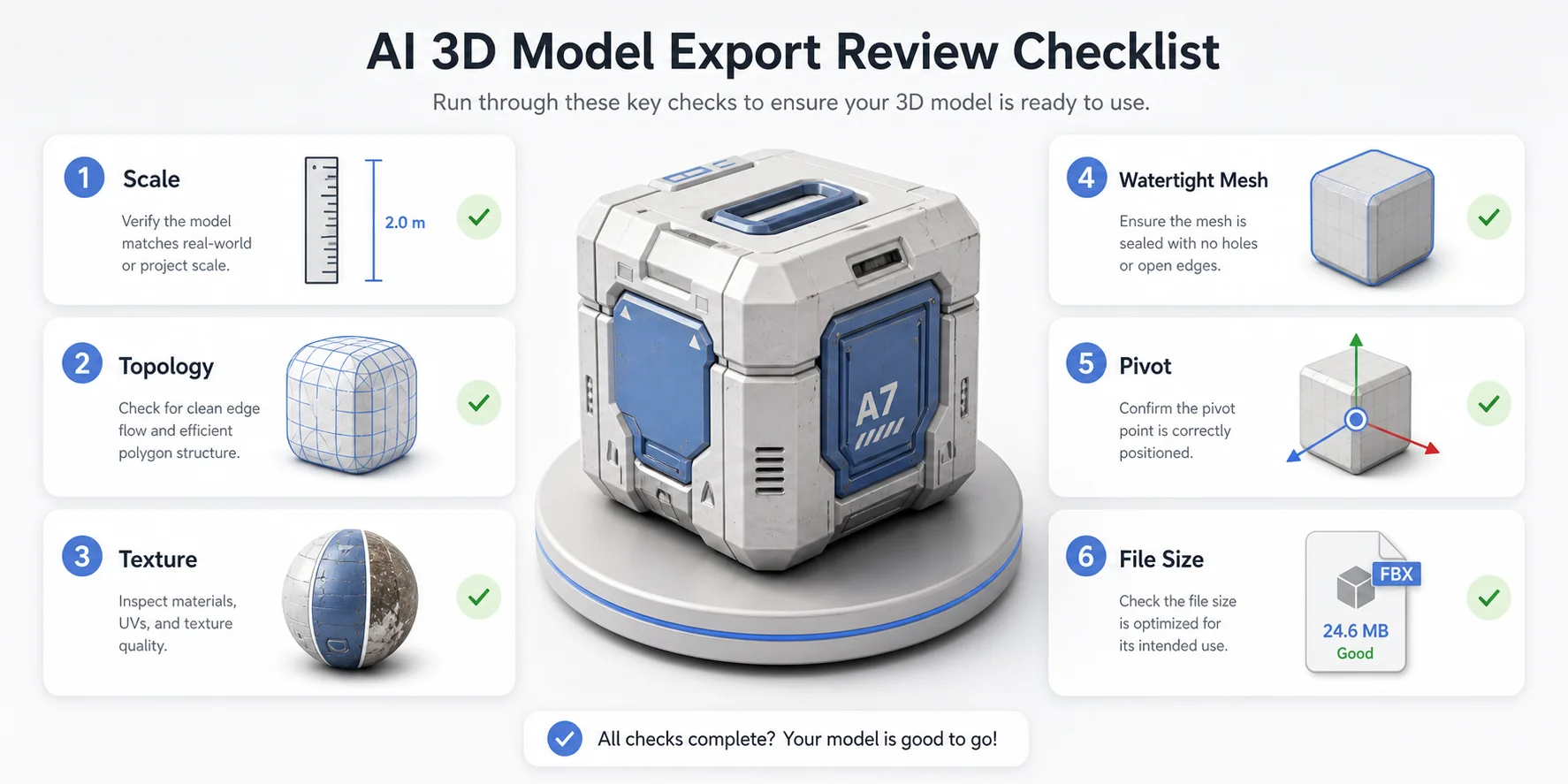 ai 3d model export checklist