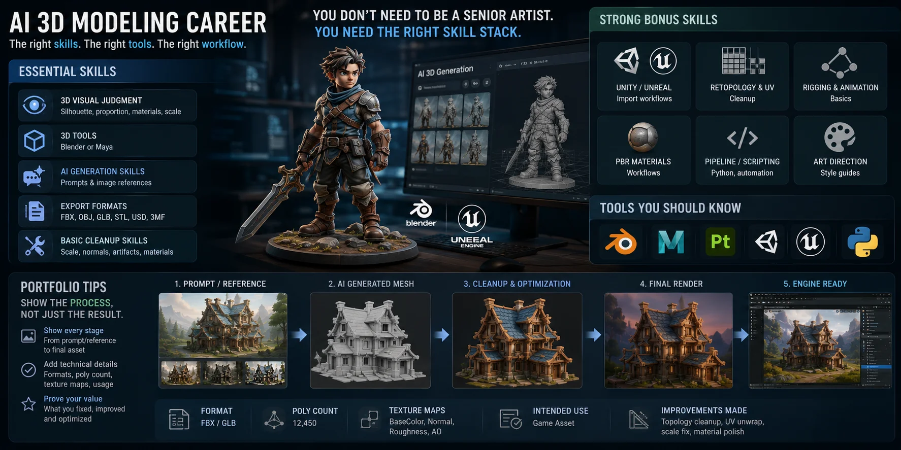 ai 3d modeling career skills and portfolio