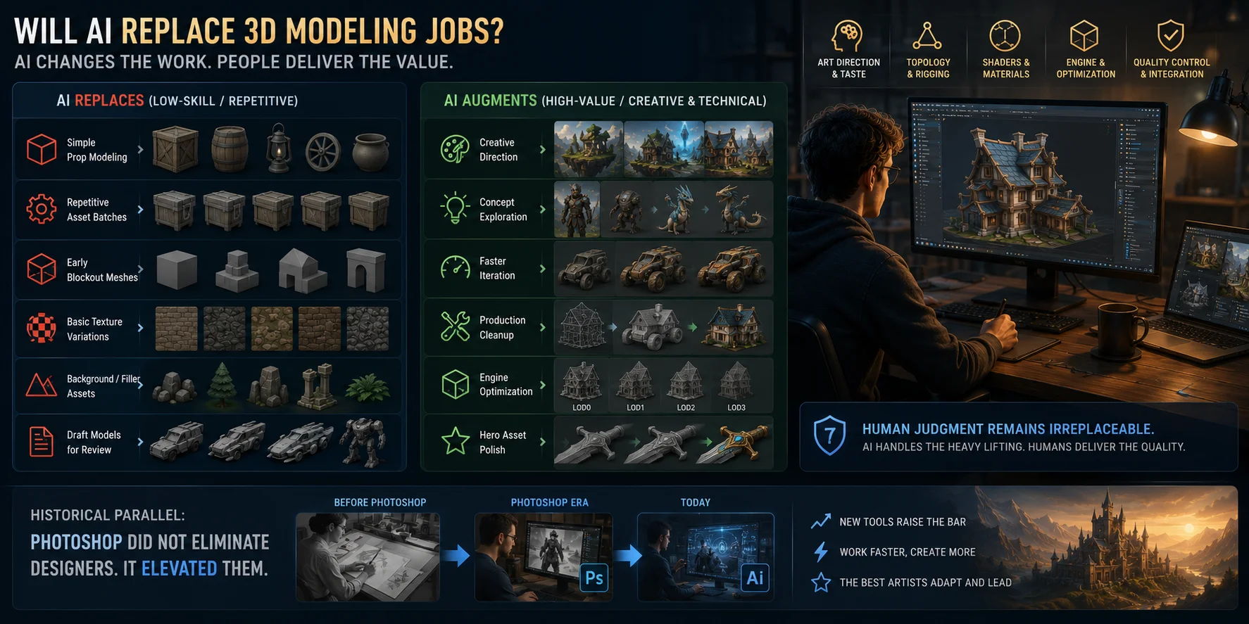 ai replaces and augments 3d modeling tasks