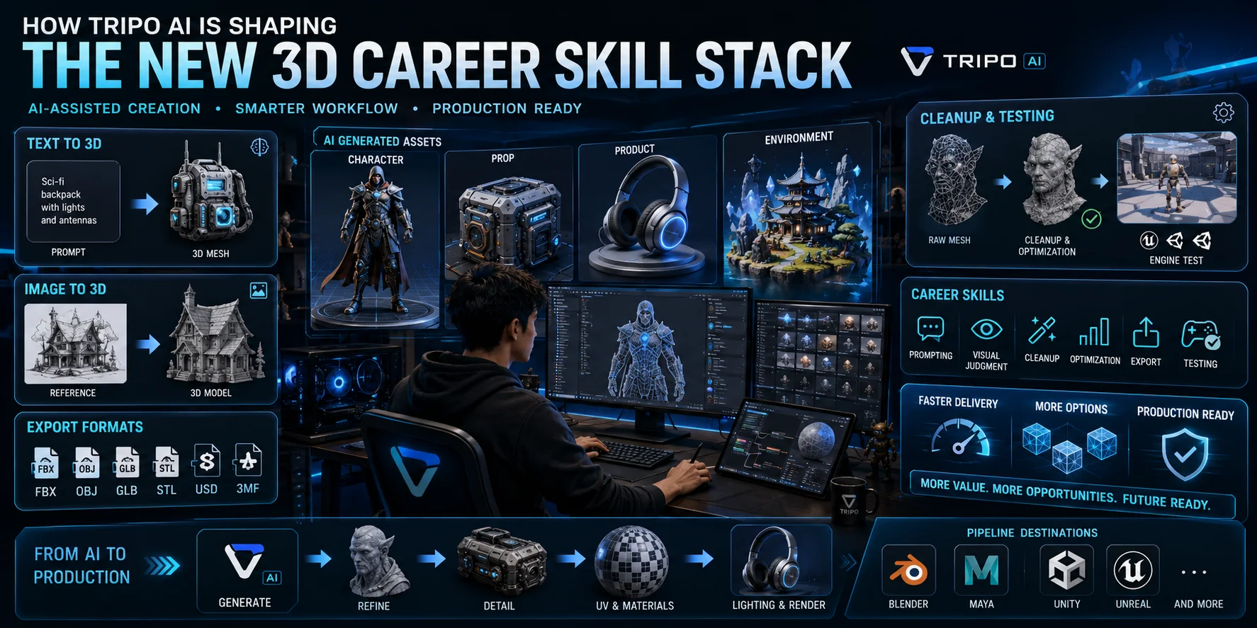 tripo ai 3d career skill stack