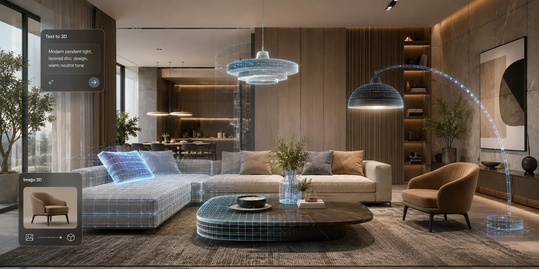 ai generated interior modeling scene