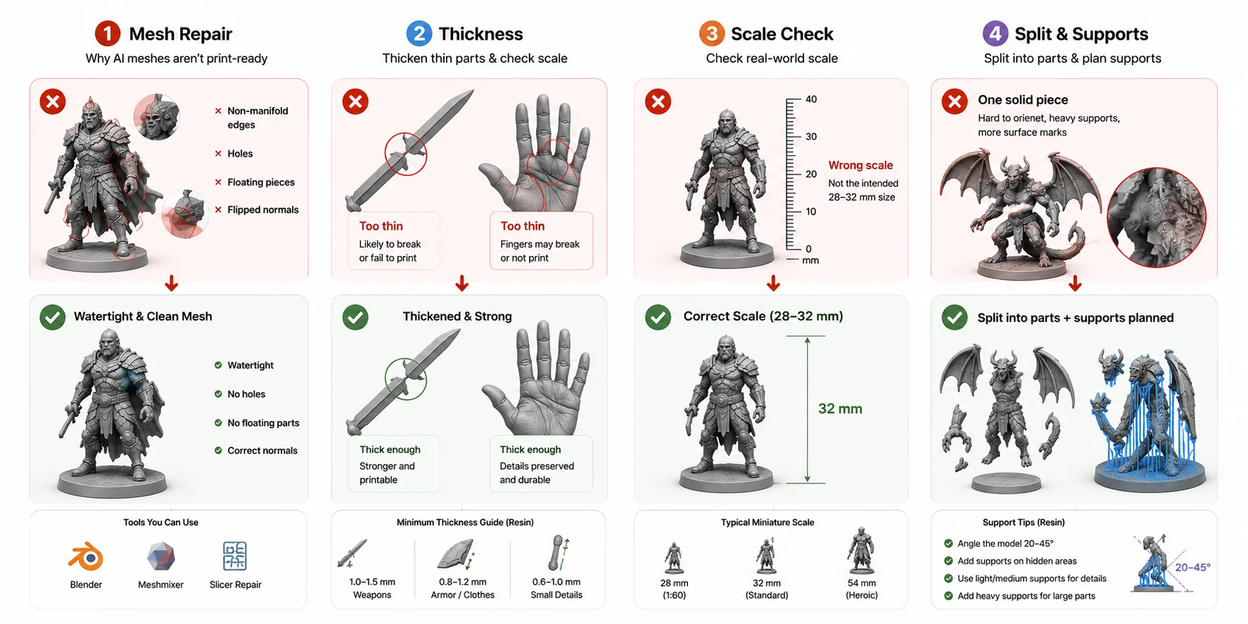 miniature printability checklist