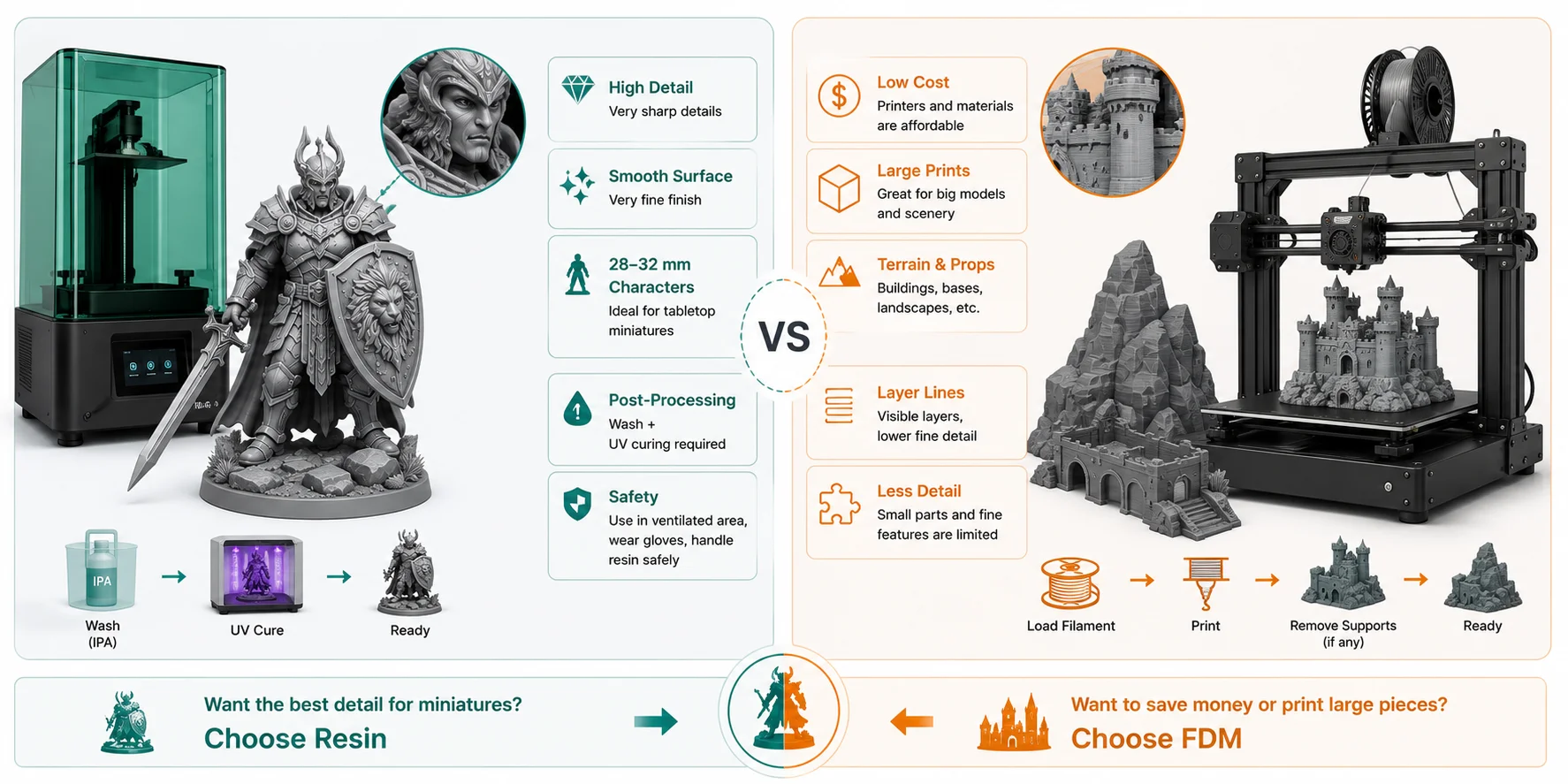 resin vs fdm for miniatures