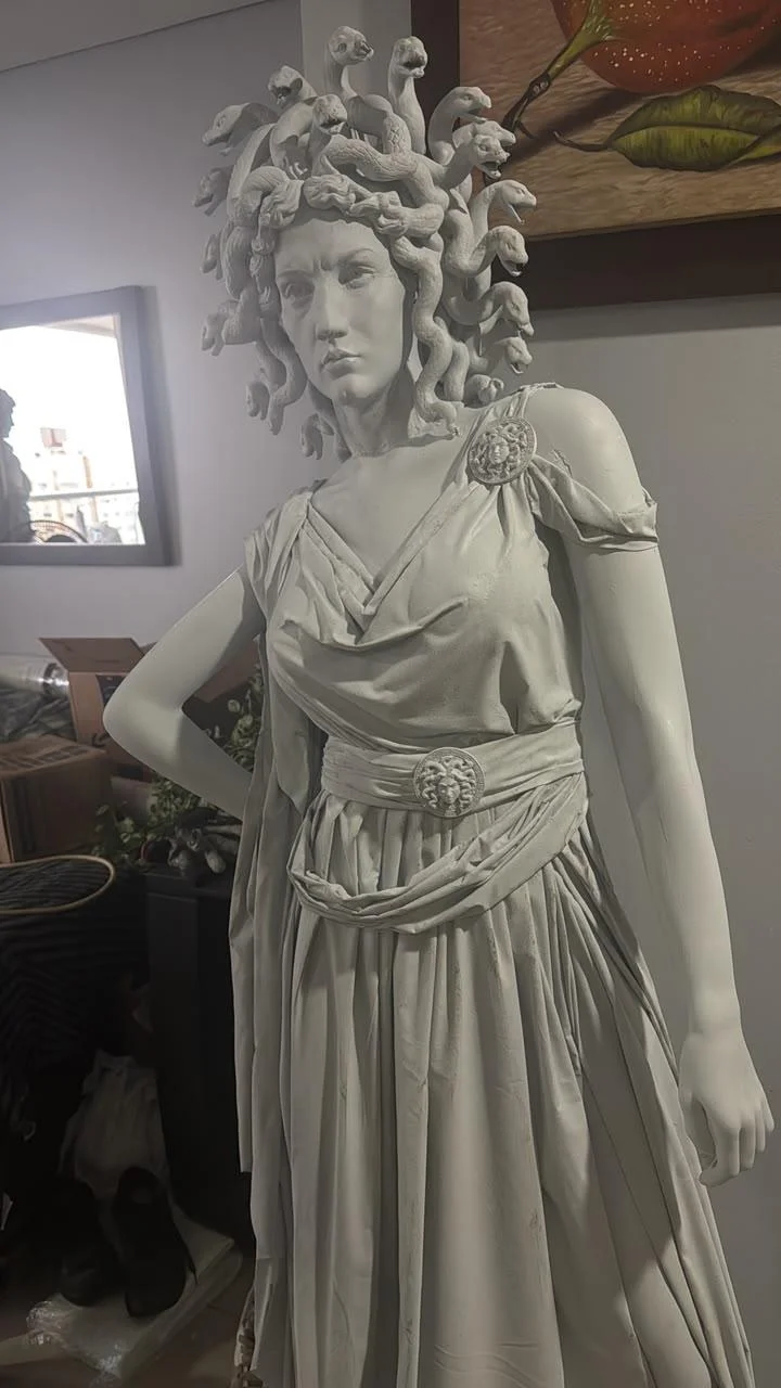life size medusa statue with snake hair