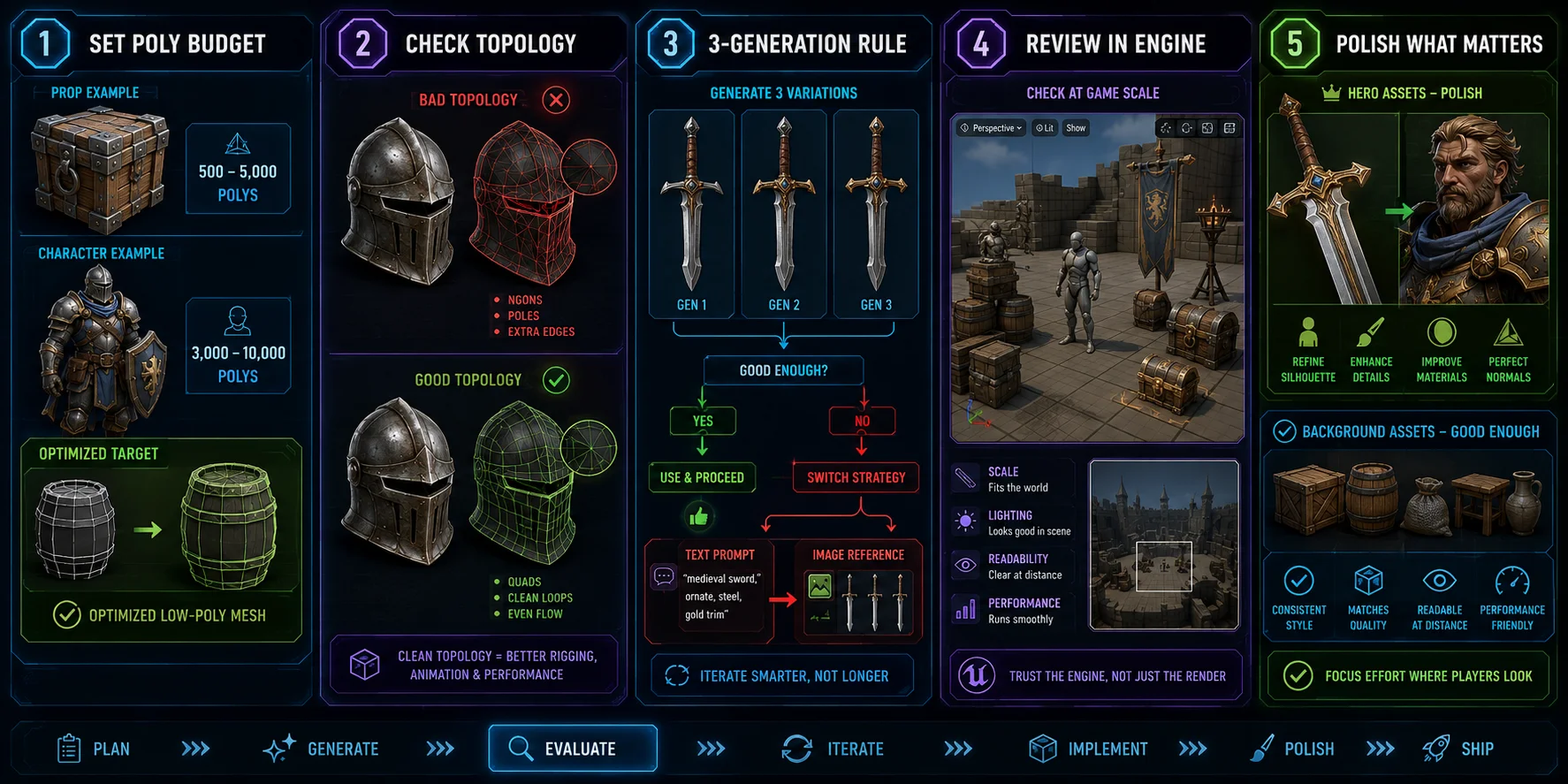 ai 3d workflow for indie game developers step 2 generate review iterate