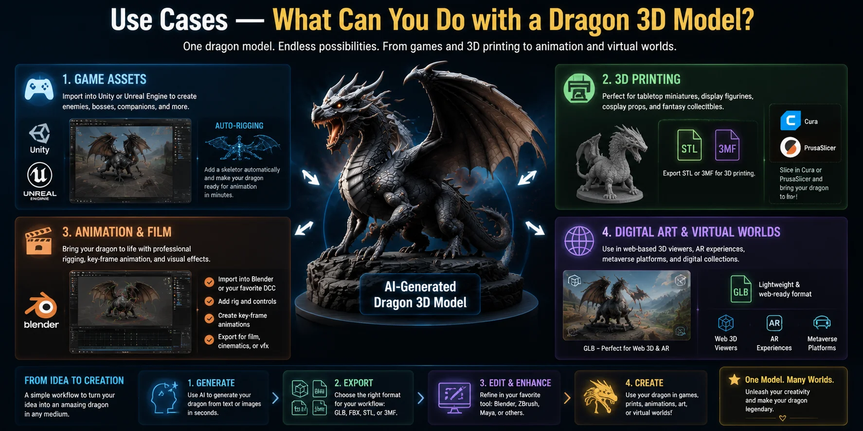 ai dragon 3d model use cases what can you do with a dragon 3d model