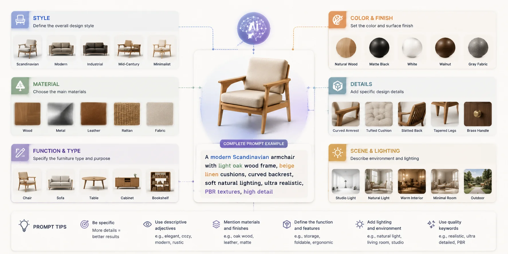 ai furniture 3d model finish