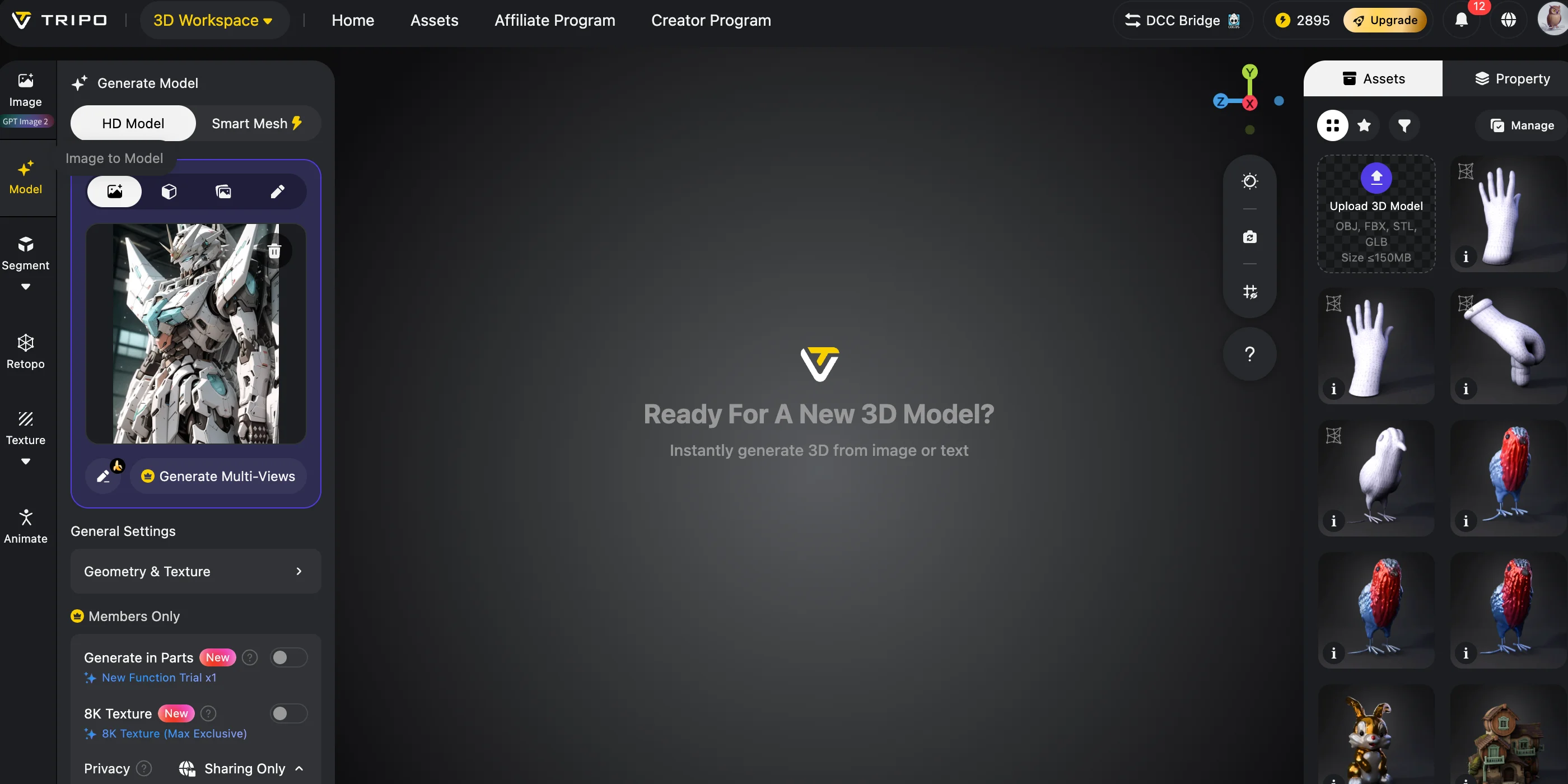 ai mech 3d model step 2 convert your mech image to a 3d model with tripo ai