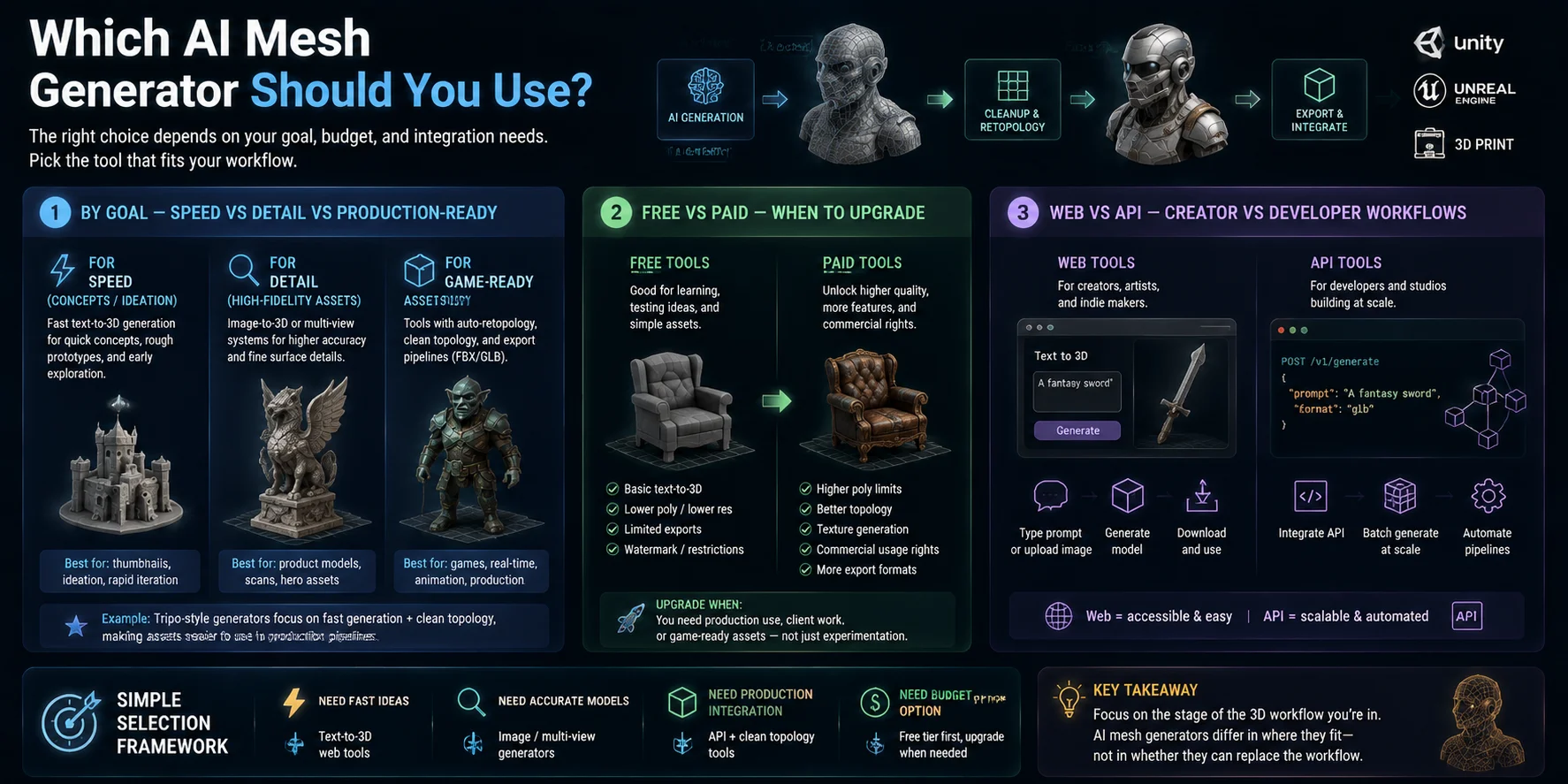 ai mesh generator selection by workflow