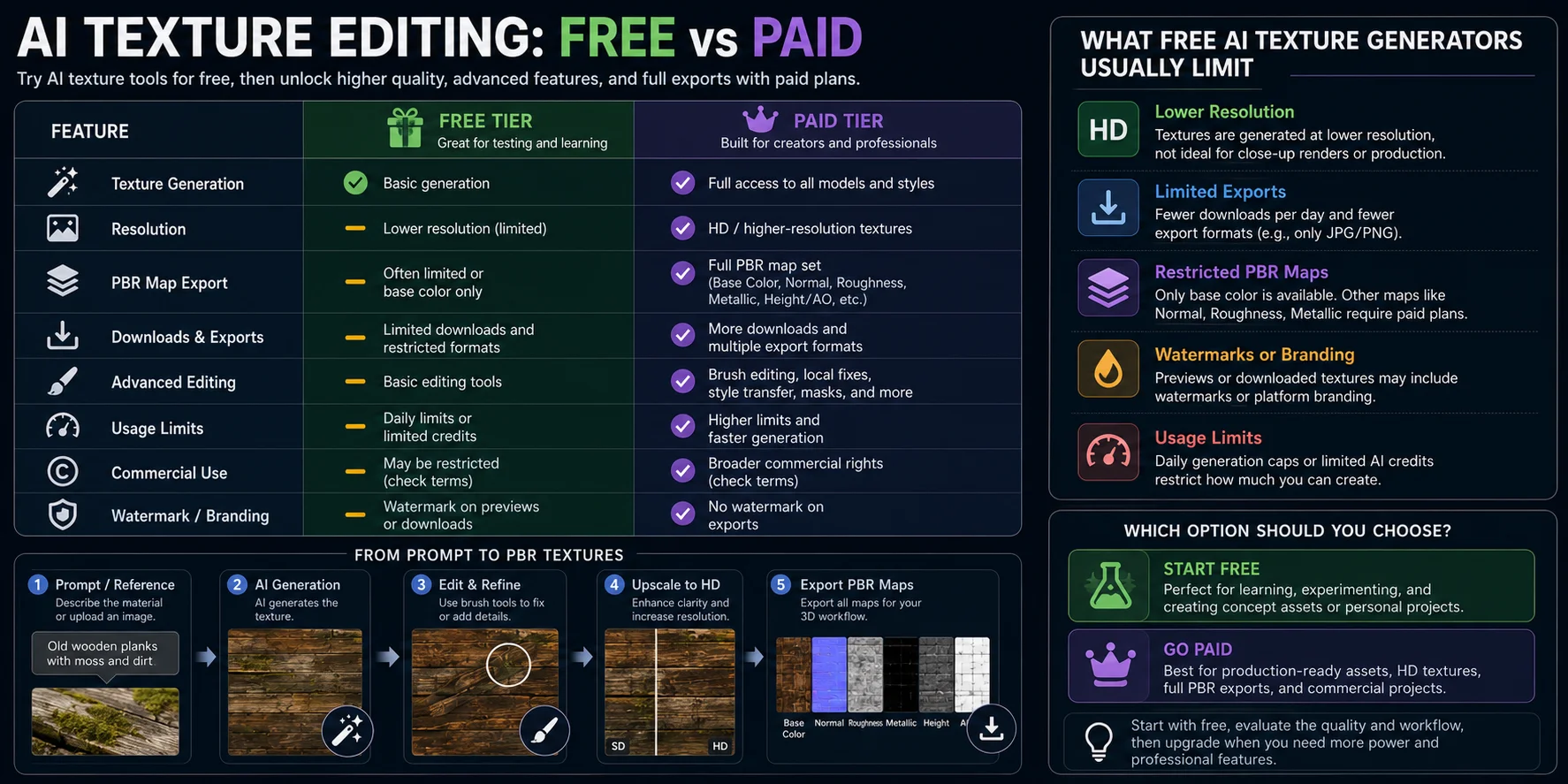 ai texture editing free vs paid
