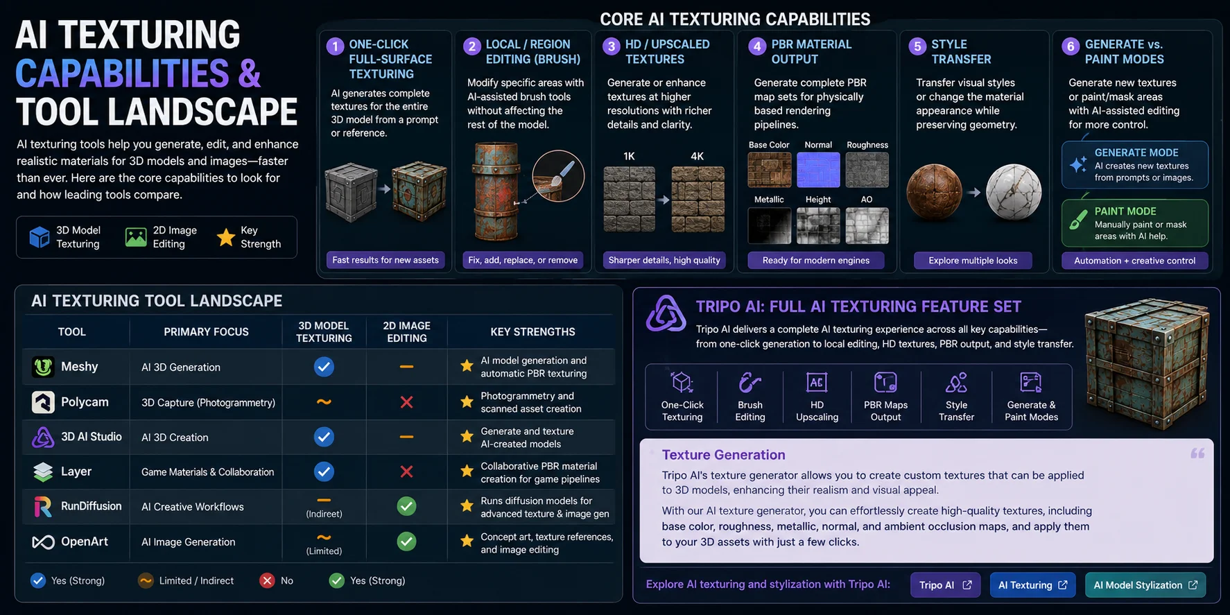 ai texturing capabilities tool landscape
