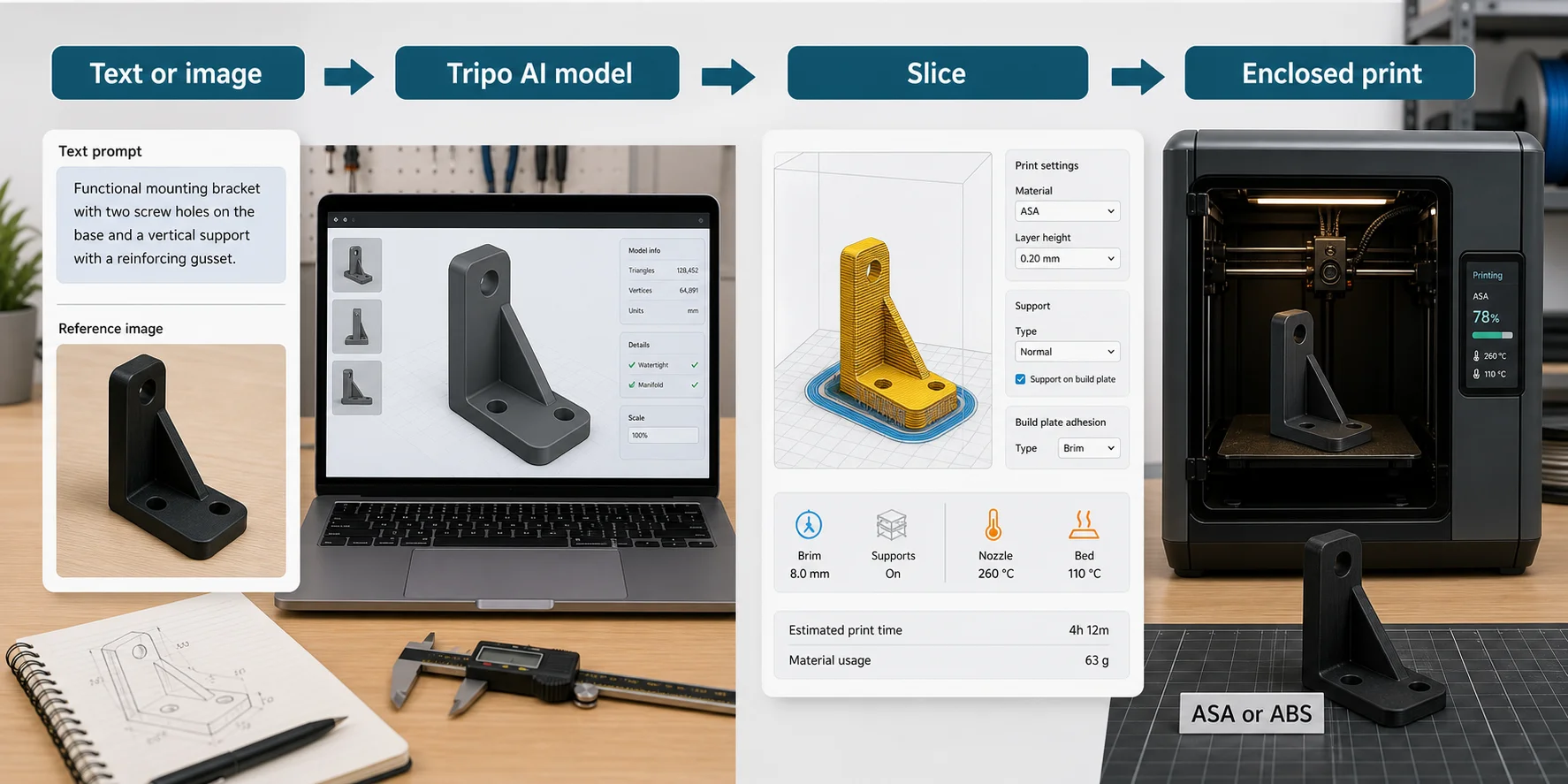 asa vs abs designing asa or abs parts with tripo