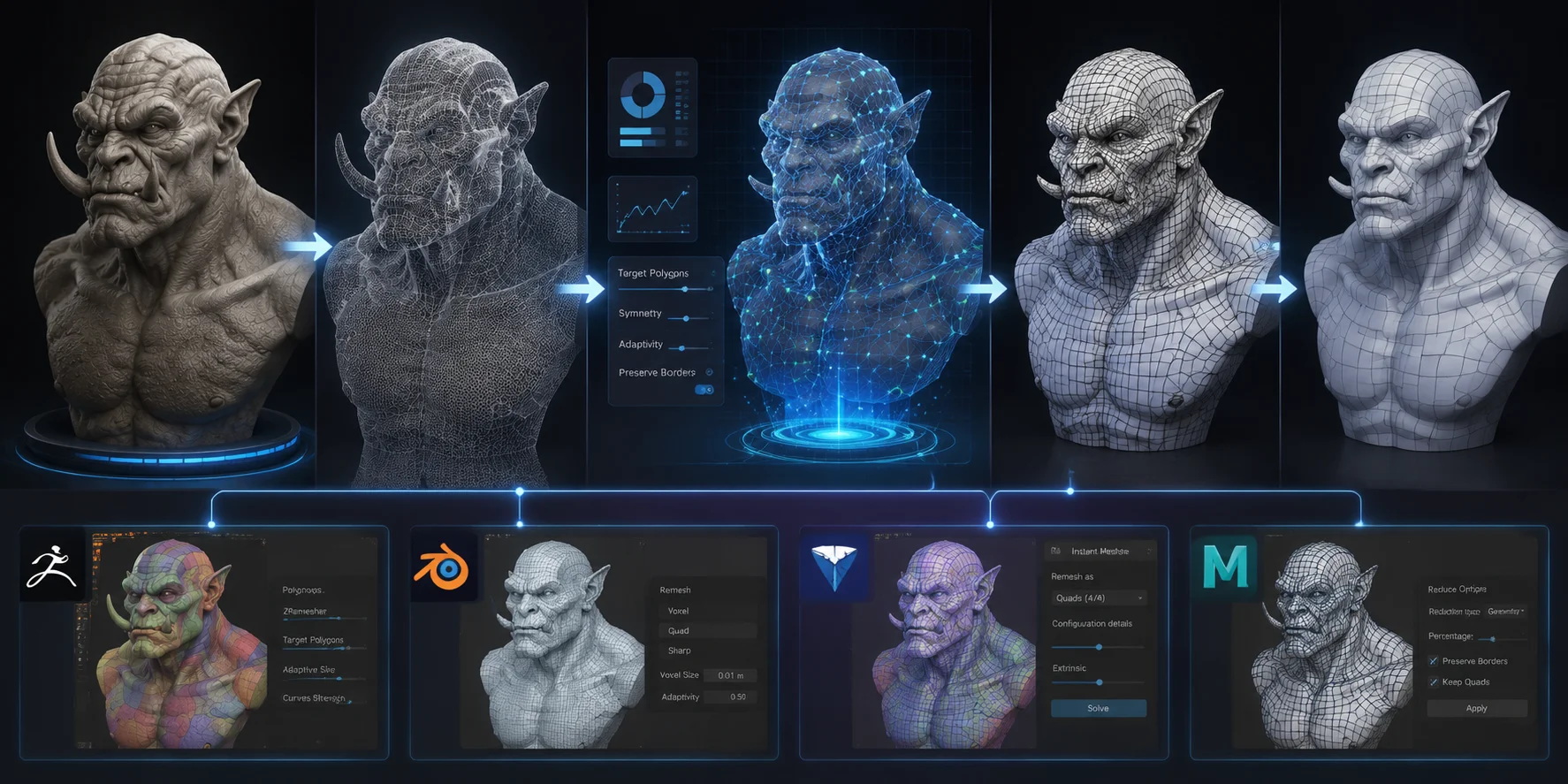 automatic retopology workflow tools