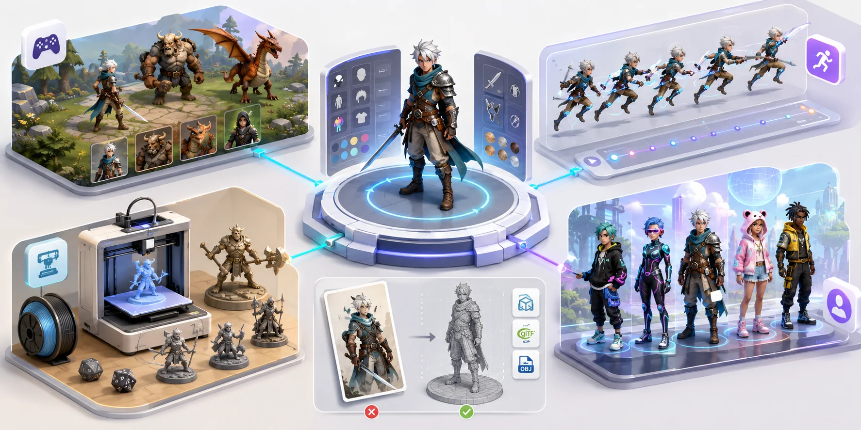 3d character use cases for games animation printing and avatars