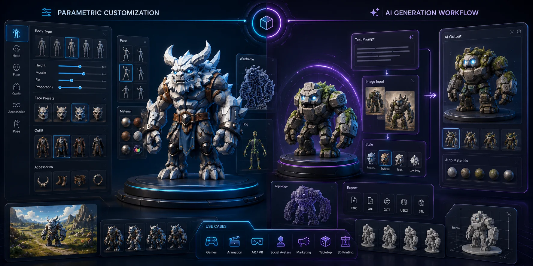 parametric customization and ai character generation workflow