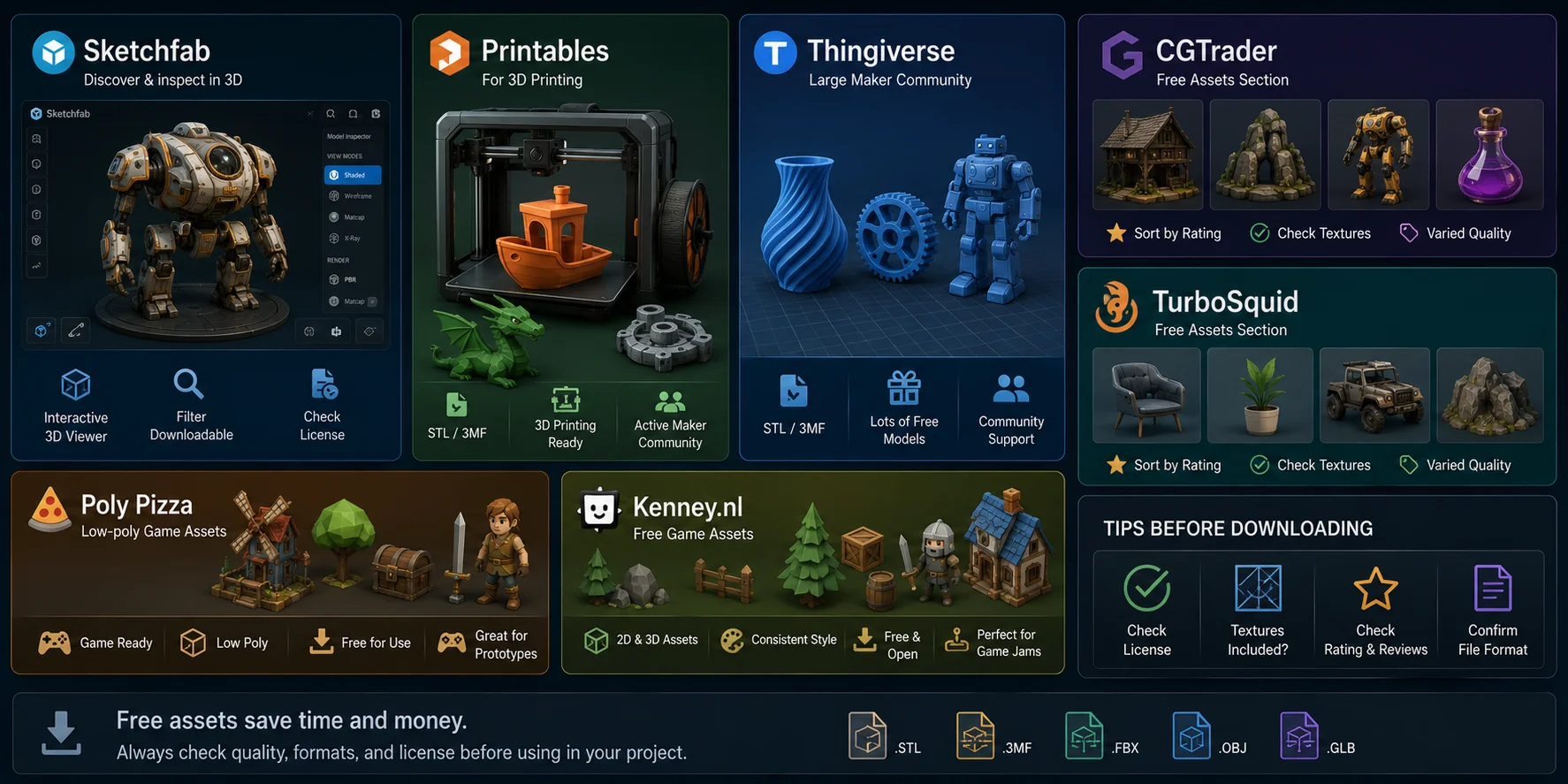 best 3d model marketplace best free 3d model websites