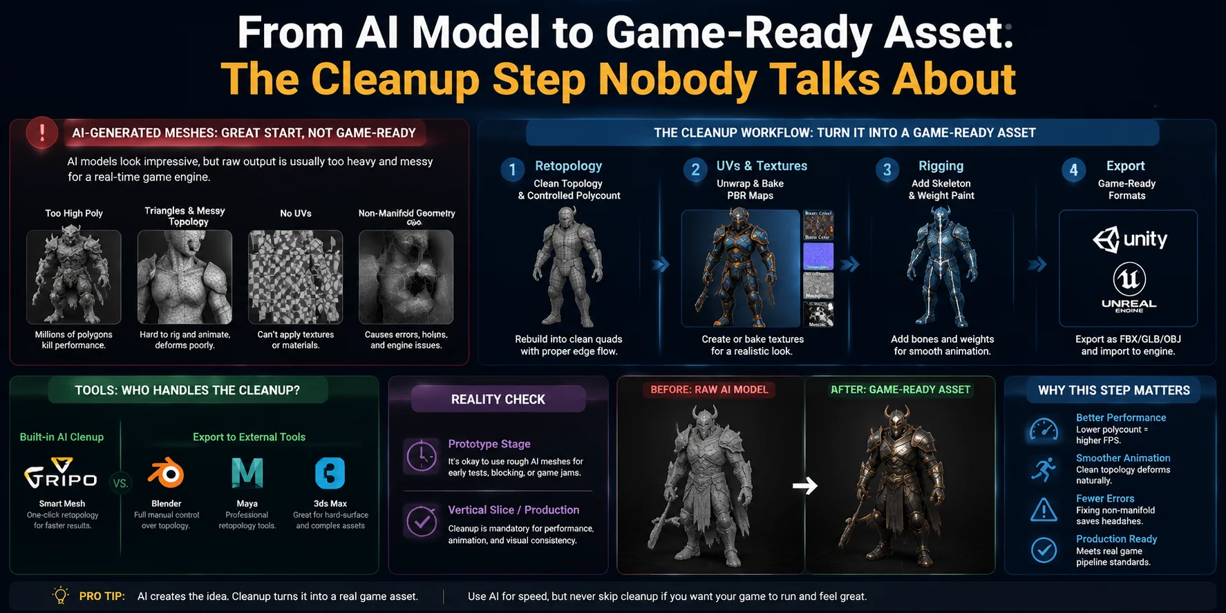 best ai 3d models for game prototypes from ai model to game ready asset the cleanup step nobody talks about